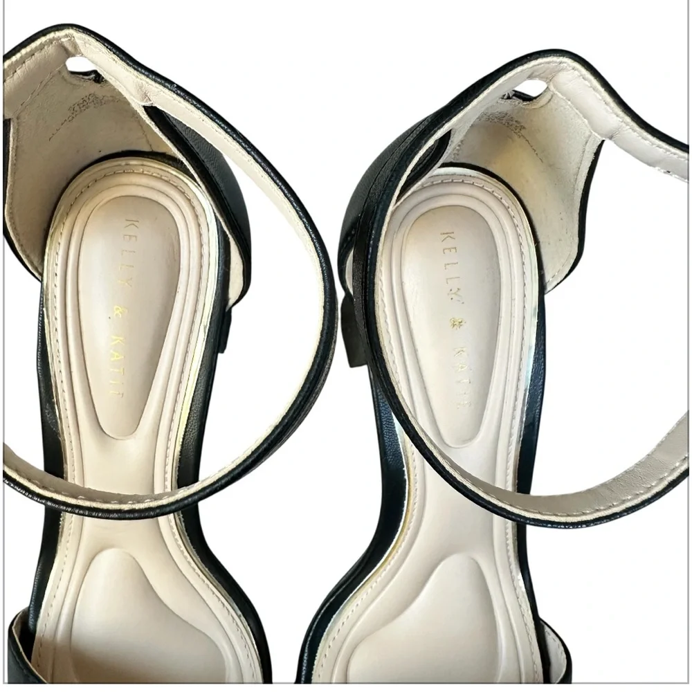KELLY & KATIE Women’s‎ Black ‘Hailee’ Block Heel Sandals Ankle Strap Size 7